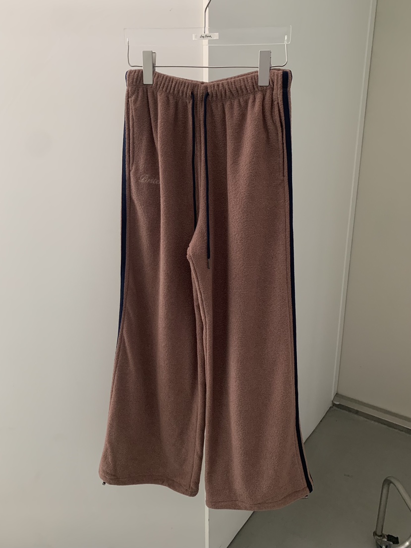 SHOP POSTER韓國代購26秋季搖粒絨闊腿休閑褲可調節抽繩SHOP POSTER休閑褲圖色1