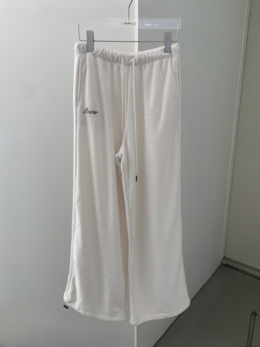 SHOP POSTER韓國代購26秋季搖粒絨闊腿休閑褲可調節抽繩SHOP POSTER休閑褲圖色4