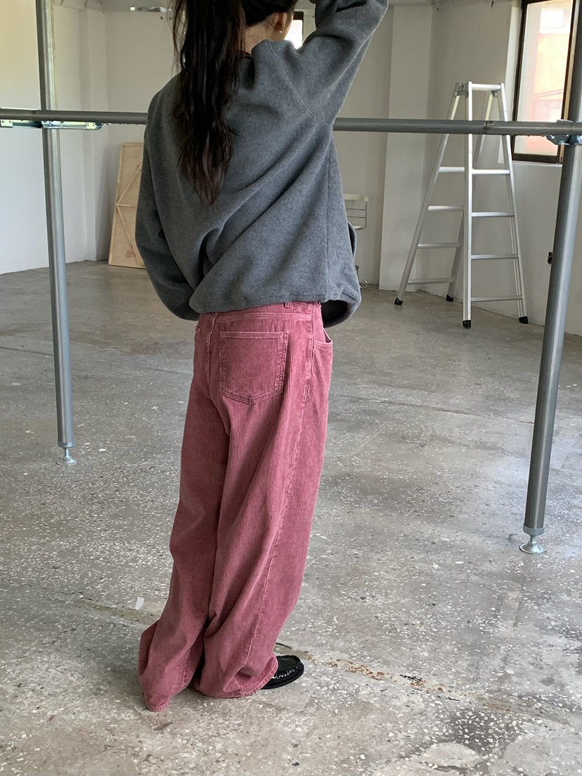 LOVEMYSANTA韓國直郵26秋冬高腰闊腿燈芯絨休閑褲闊腿褲高腰LOVEMYSANTA休閑褲