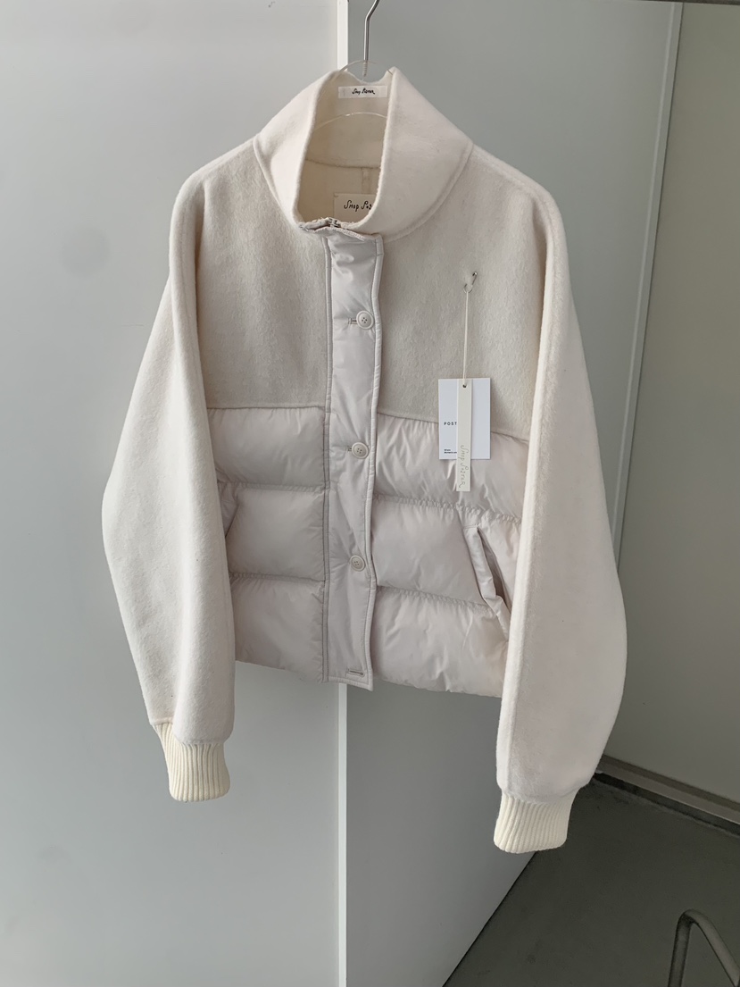 SHOP POSTER韓國代購26秋季拼接立領短款羽絨短款羽絨服立領羽SHOP POSTER短款羽絨服圖色1