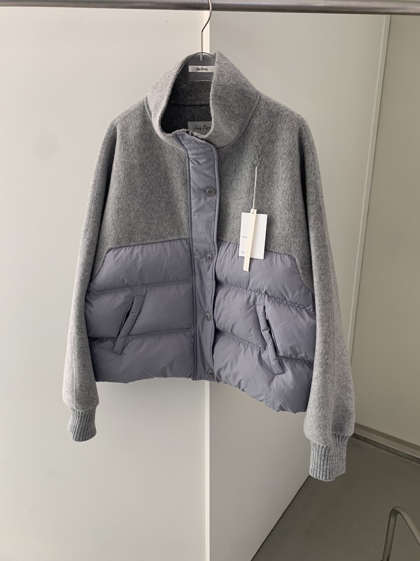 SHOP POSTER韓國代購26秋季拼接立領短款羽絨短款羽絨服立領羽SHOP POSTER短款羽絨服圖色2