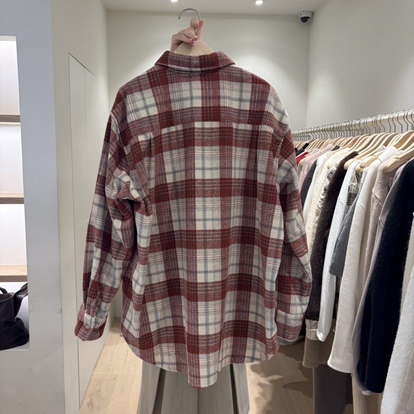 LIFFEY東大門實拍女裝新品休閑時尚真品襯衫蕾絲衫格紋寬松LIFFEY襯衫/蕾絲衫