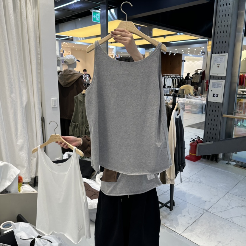 IN KIRA韓國代購26秋冬U領卷邊基礎背心吊帶IN KIRA吊帶/背心