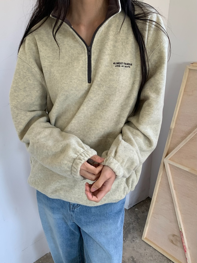 LOVEMYSANTA東大門代購女士新品休閑真品推薦衛衣半拉鏈抓絨LOVEMYSANTA衛衣
