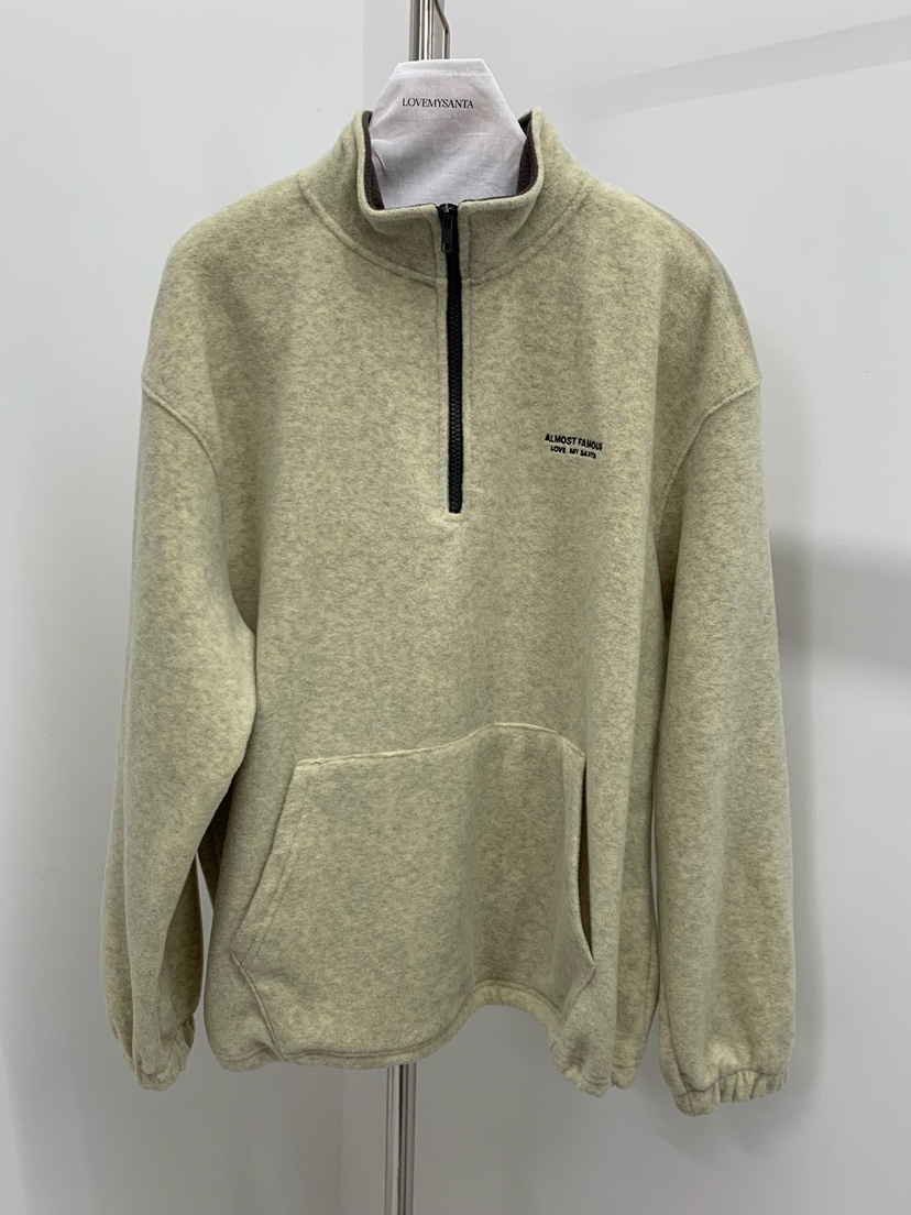LOVEMYSANTA東大門代購女士新品休閑真品推薦衛衣半拉鏈抓絨LOVEMYSANTA衛衣圖色1