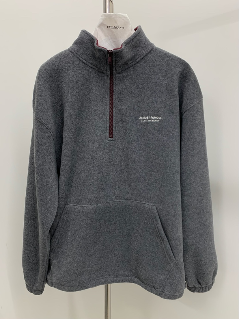 LOVEMYSANTA東大門代購女士新品休閑真品推薦衛衣半拉鏈抓絨LOVEMYSANTA衛衣圖色3