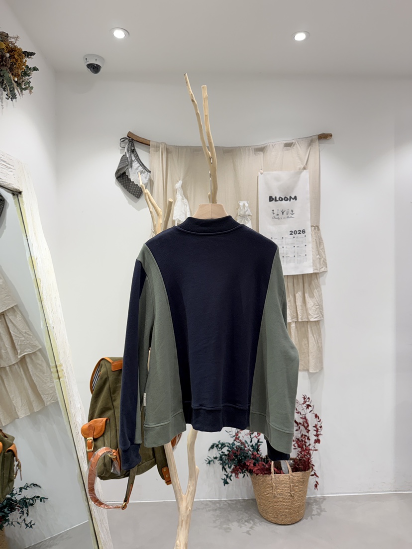 BLOOM-S東大門直郵26秋冬拼色立領拉鏈夾克口袋立領撞色BLOOM-S夾克