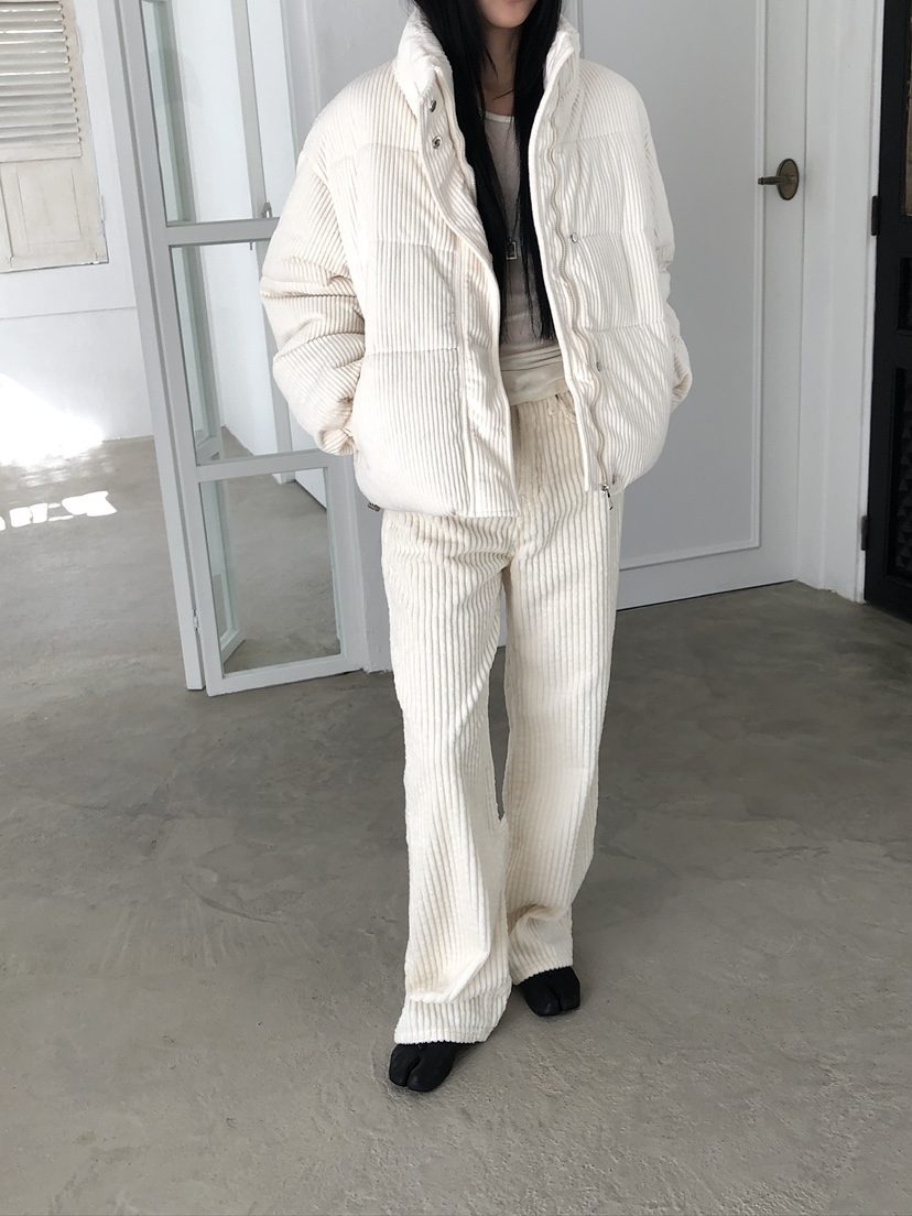 MUSE-P韓國代購26秋冬燈芯絨短款棉服燈芯絨立領絎縫MUSE-P短款棉服