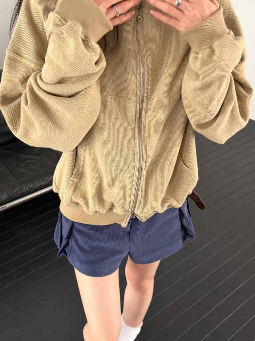 ARKIE/TAF東大門直郵26秋冬加絨按扣連帽衛衣拉鏈連帽衫口袋抓ARKIE/TAF衛衣