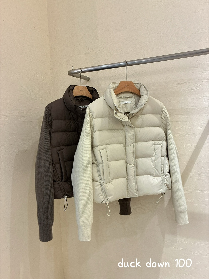 MUSE-P東大門直郵26秋冬拼接袖短款羽絨服羽絨服立領抽繩填充MUSE-P短款羽絨服