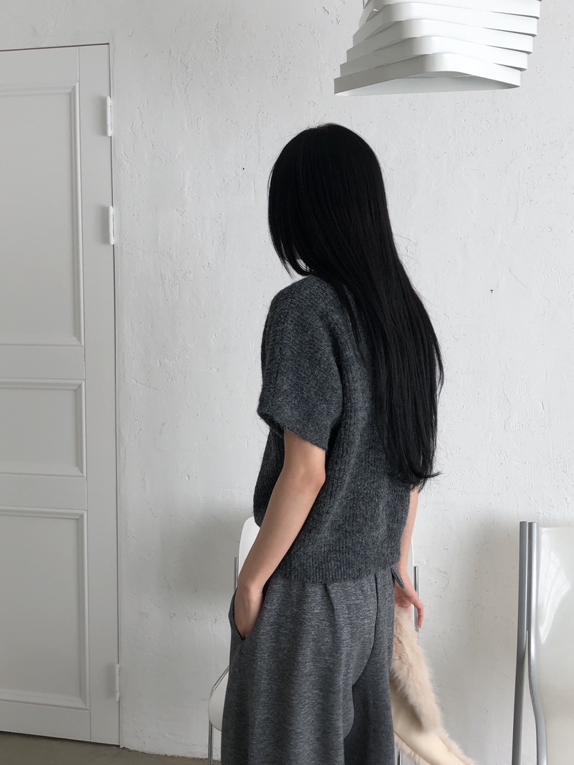 MUSE-P東大門實拍26秋季毛領短袖針織開衫 復古溫柔領子可拆卸MUSE-P針織衫