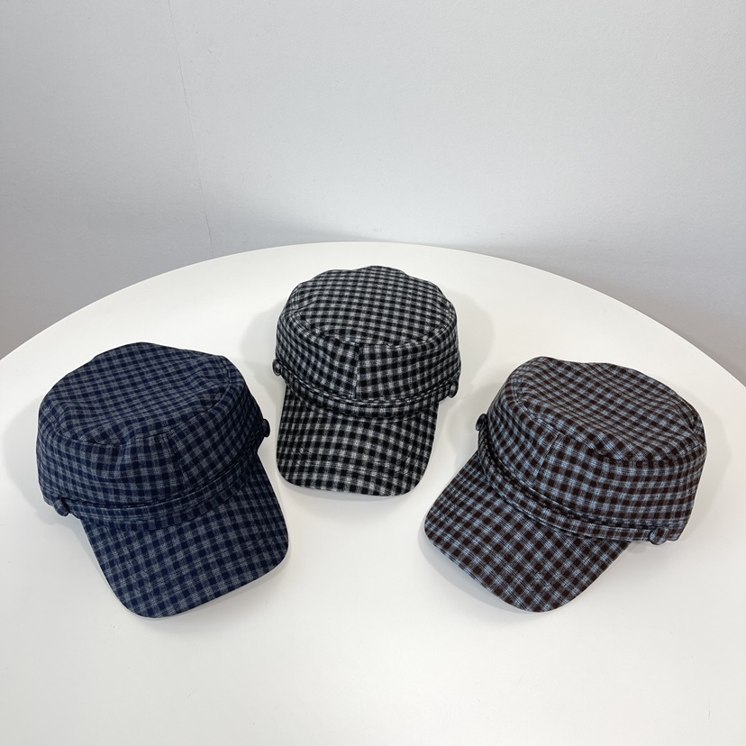 LOVELY HAT東大門代購26秋季格紋硬頂鴨嘴帽帽子LOVELY HAT帽子