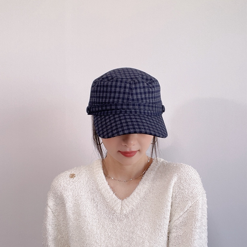 LOVELY HAT東大門代購26秋季格紋硬頂鴨嘴帽帽子LOVELY HAT帽子