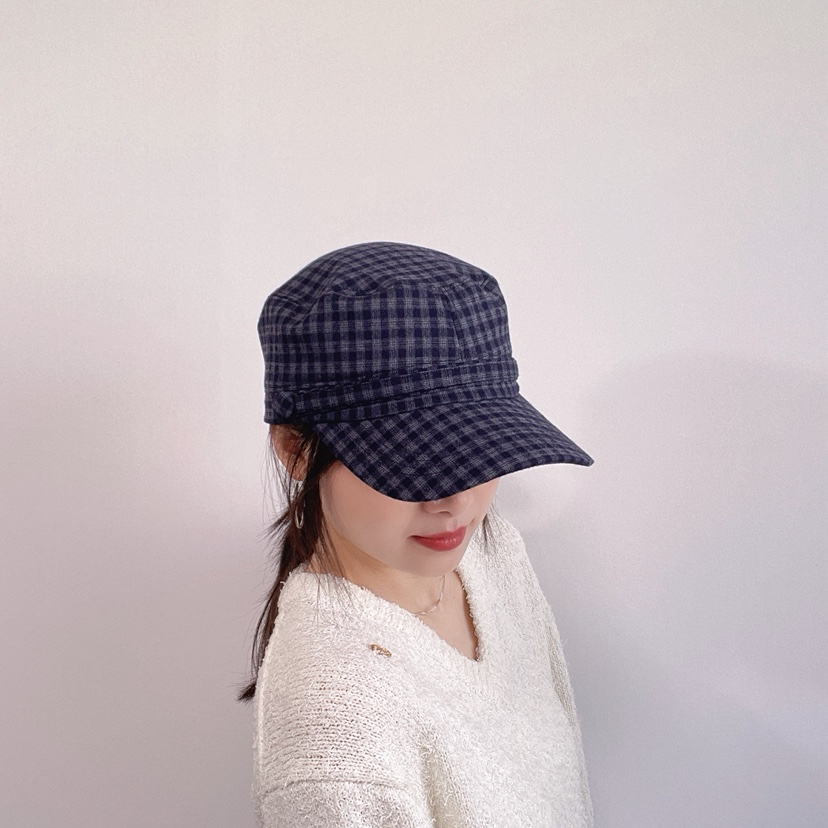 LOVELY HAT東大門代購26秋季格紋硬頂鴨嘴帽帽子LOVELY HAT帽子