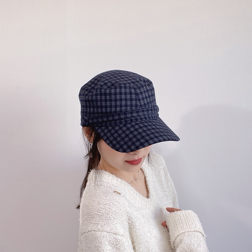 LOVELY HAT東大門代購26秋季格紋硬頂鴨嘴帽帽子LOVELY HAT帽子