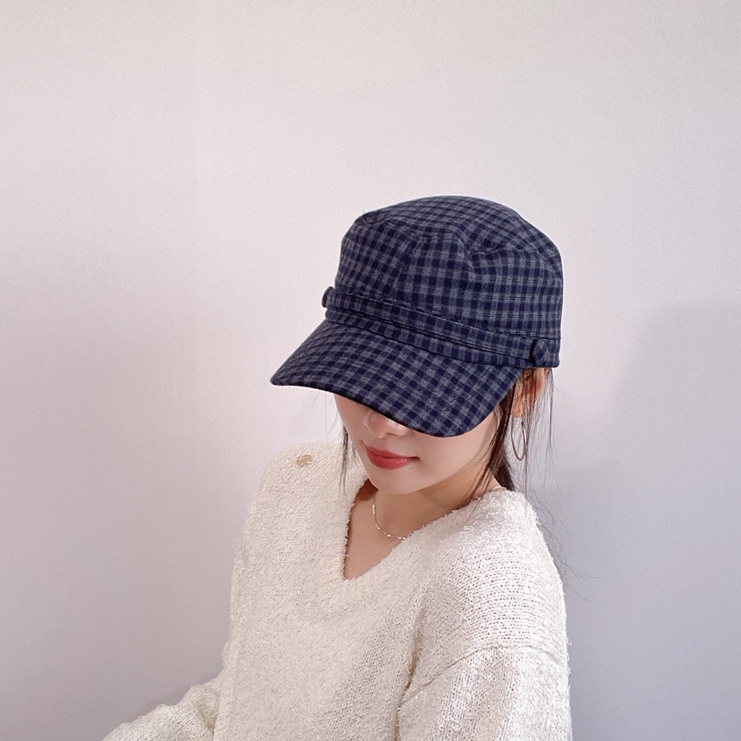 LOVELY HAT東大門代購26秋季格紋硬頂鴨嘴帽帽子LOVELY HAT帽子圖色1