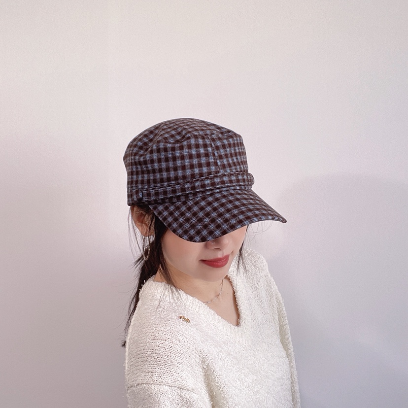 LOVELY HAT東大門代購26秋季格紋硬頂鴨嘴帽帽子LOVELY HAT帽子圖色2
