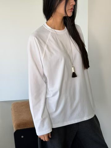 AMY GRACE東大門實拍26秋冬插肩袖寬松T恤長袖T恤插肩袖落肩圓AMY GRACE長袖T恤圖色1