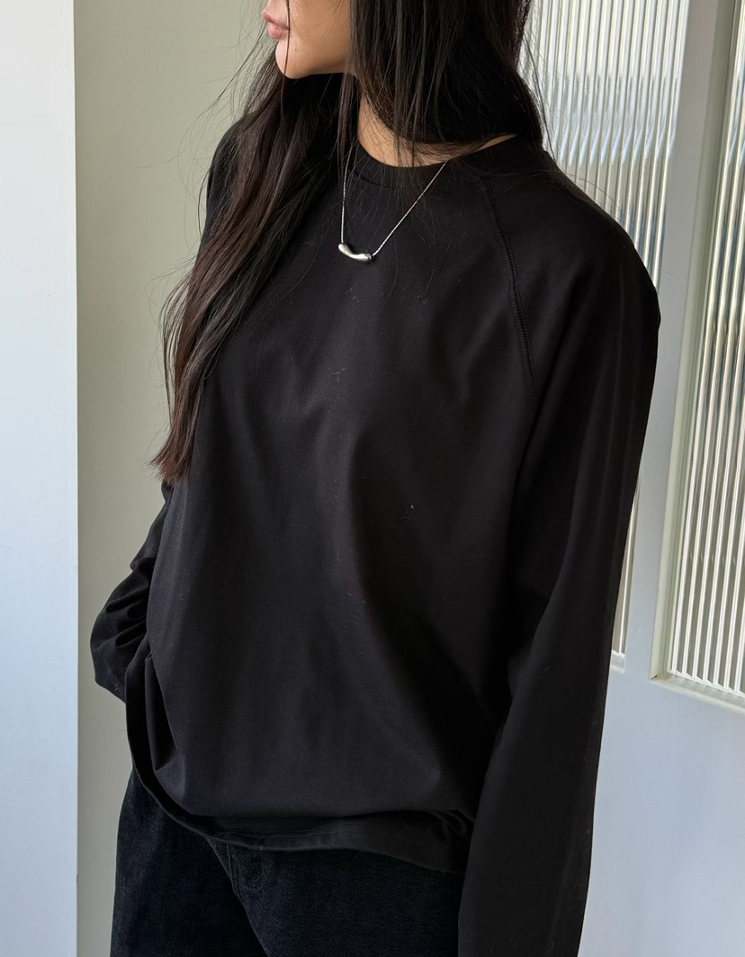AMY GRACE東大門實拍26秋冬插肩袖寬松T恤長袖T恤插肩袖落肩圓AMY GRACE長袖T恤圖色3