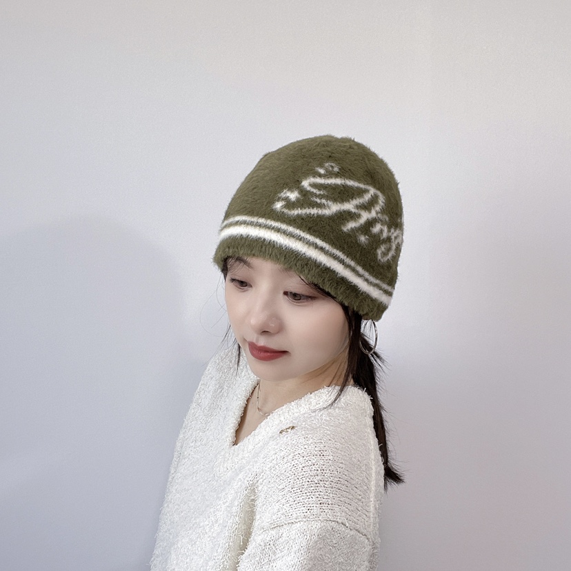 LOVELY HAT韓國直郵26秋冬毛絨針織冷帽 秋冬保暖帽子LOVELY HAT帽子