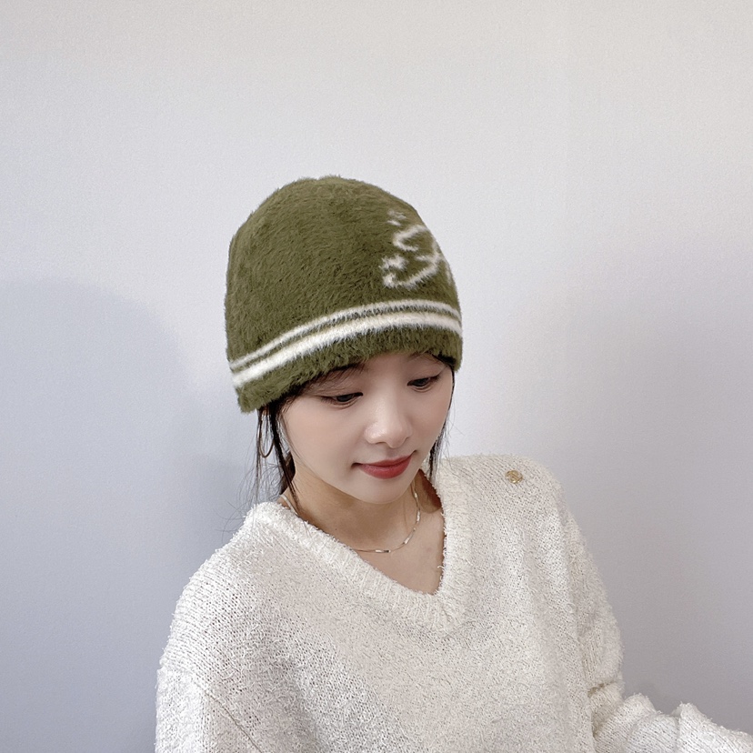 LOVELY HAT韓國直郵26秋冬毛絨針織冷帽 秋冬保暖帽子LOVELY HAT帽子