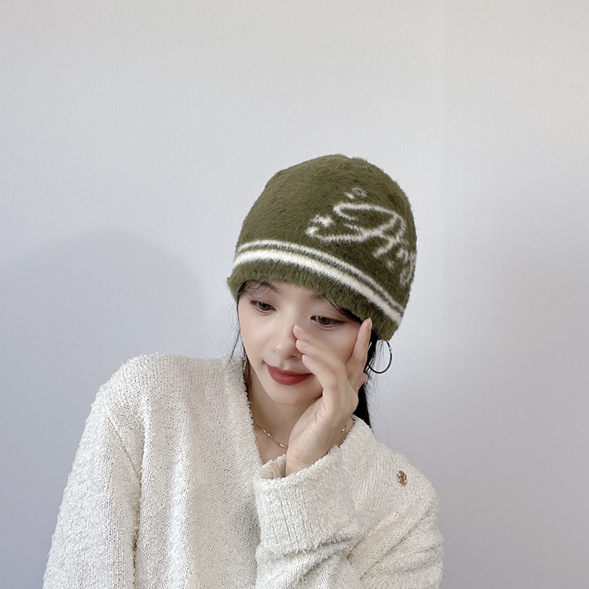LOVELY HAT韓國直郵26秋冬毛絨針織冷帽 秋冬保暖帽子LOVELY HAT帽子