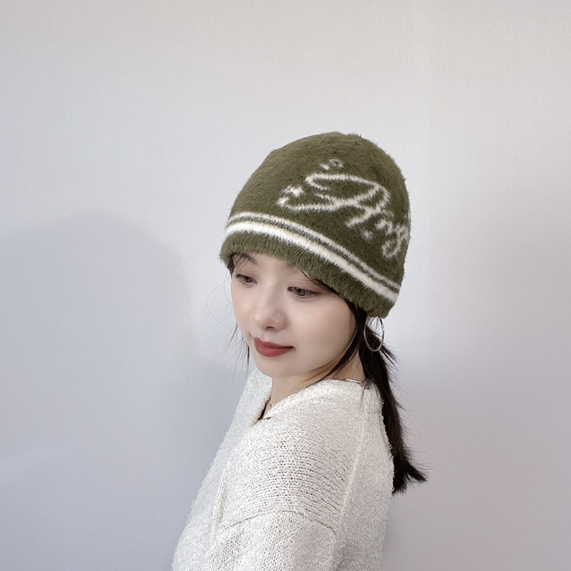 LOVELY HAT韓國直郵26秋冬毛絨針織冷帽 秋冬保暖帽子LOVELY HAT帽子