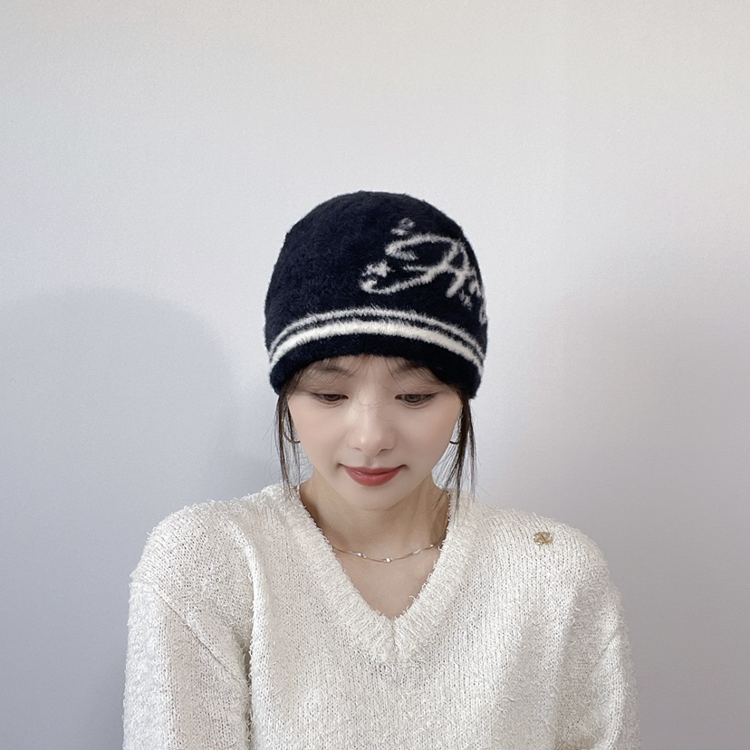 LOVELY HAT韓國直郵26秋冬毛絨針織冷帽 秋冬保暖帽子LOVELY HAT帽子