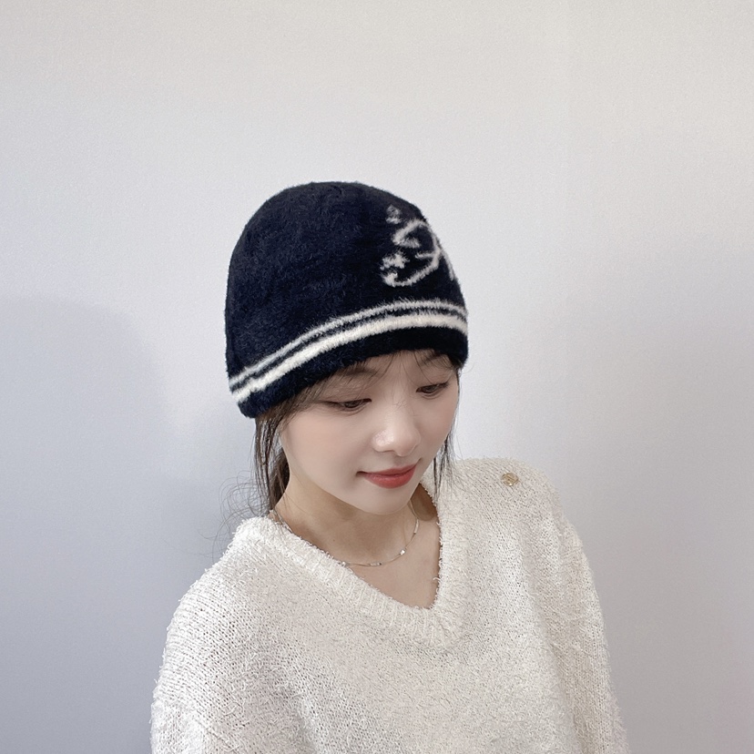 LOVELY HAT韓國直郵26秋冬毛絨針織冷帽 秋冬保暖帽子LOVELY HAT帽子