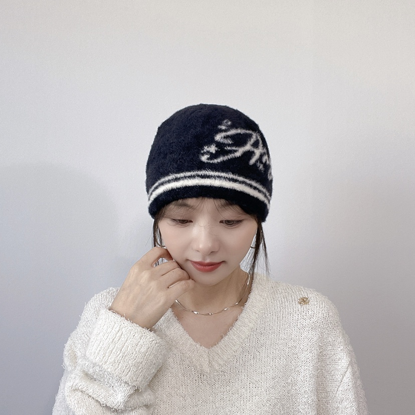 LOVELY HAT韓國直郵26秋冬毛絨針織冷帽 秋冬保暖帽子LOVELY HAT帽子