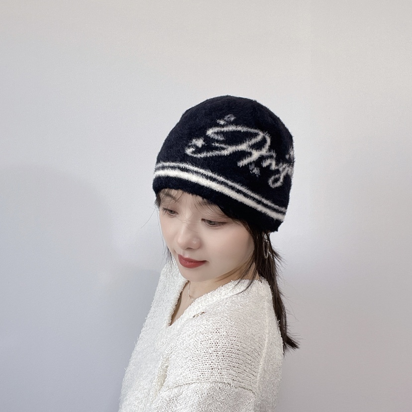 LOVELY HAT韓國直郵26秋冬毛絨針織冷帽 秋冬保暖帽子LOVELY HAT帽子
