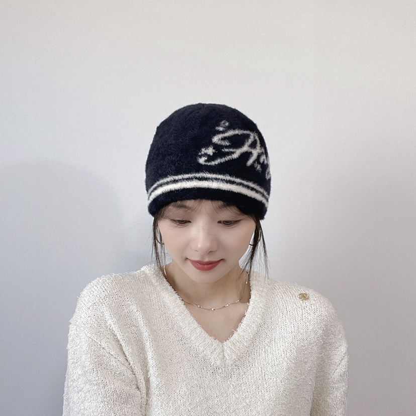 LOVELY HAT韓國直郵26秋冬毛絨針織冷帽 秋冬保暖帽子LOVELY HAT帽子