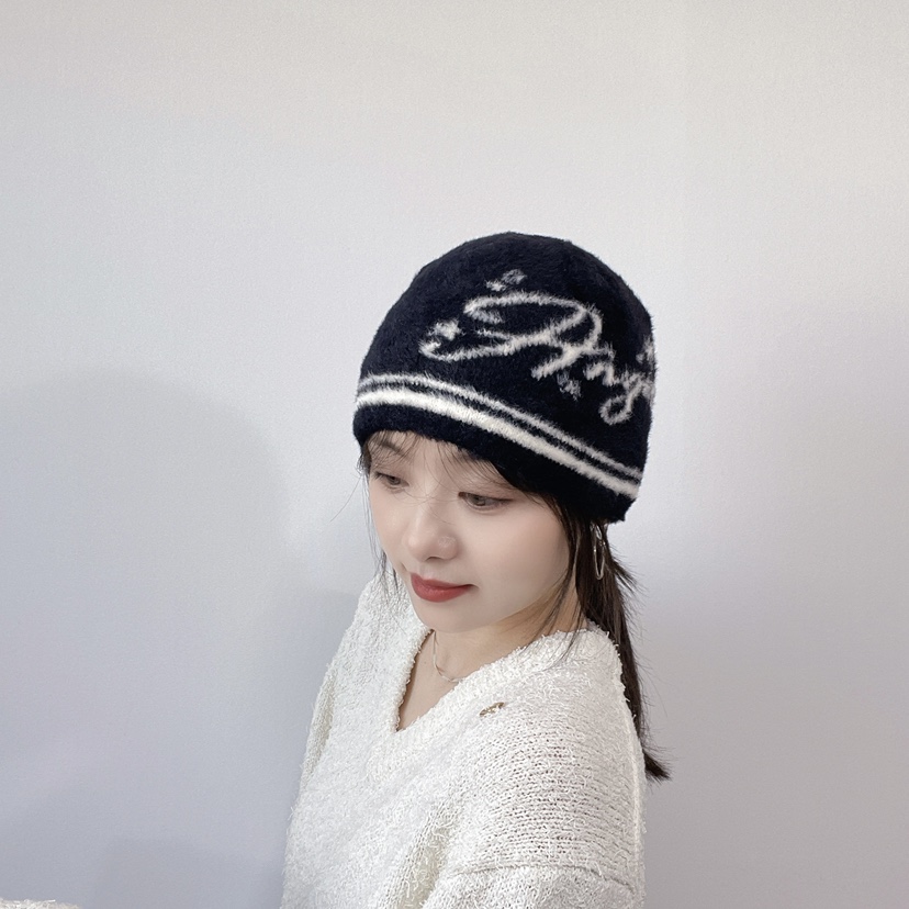 LOVELY HAT韓國直郵26秋冬毛絨針織冷帽 秋冬保暖帽子LOVELY HAT帽子圖色2