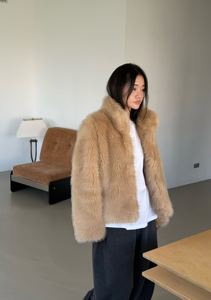 AMY GRACE東大門實拍26秋季短款毛絨立領大衣短款大衣毛絨立領AMY GRACE短款大衣圖色2