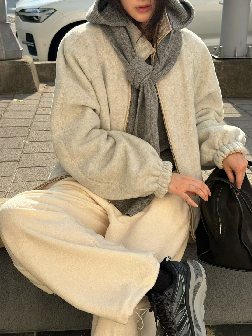 AMY GRACE東大門直郵26秋冬兩面穿立領夾克可調節插肩袖兩面穿AMY GRACE夾克