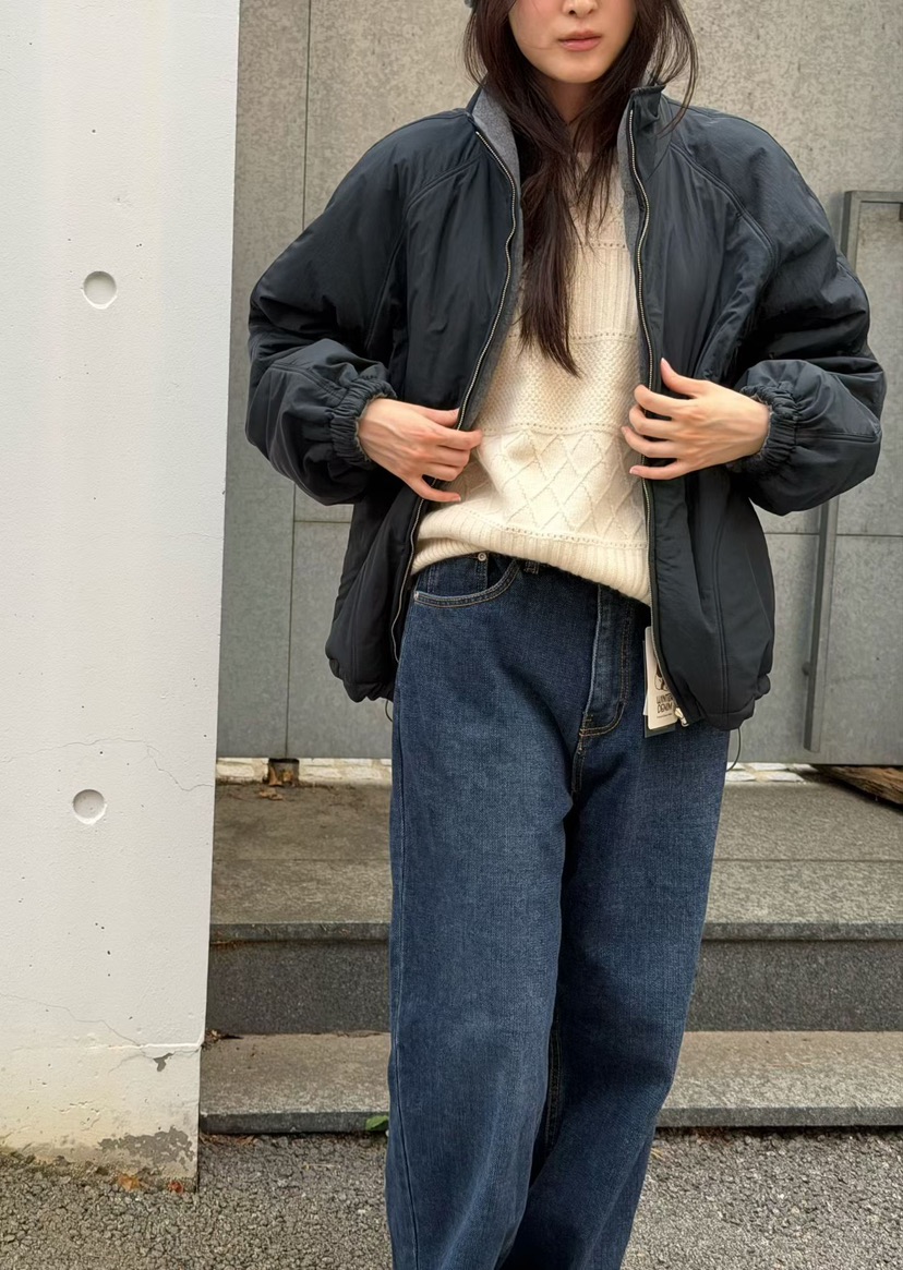 AMY GRACE東大門直郵26秋冬兩面穿立領夾克可調節插肩袖兩面穿AMY GRACE夾克