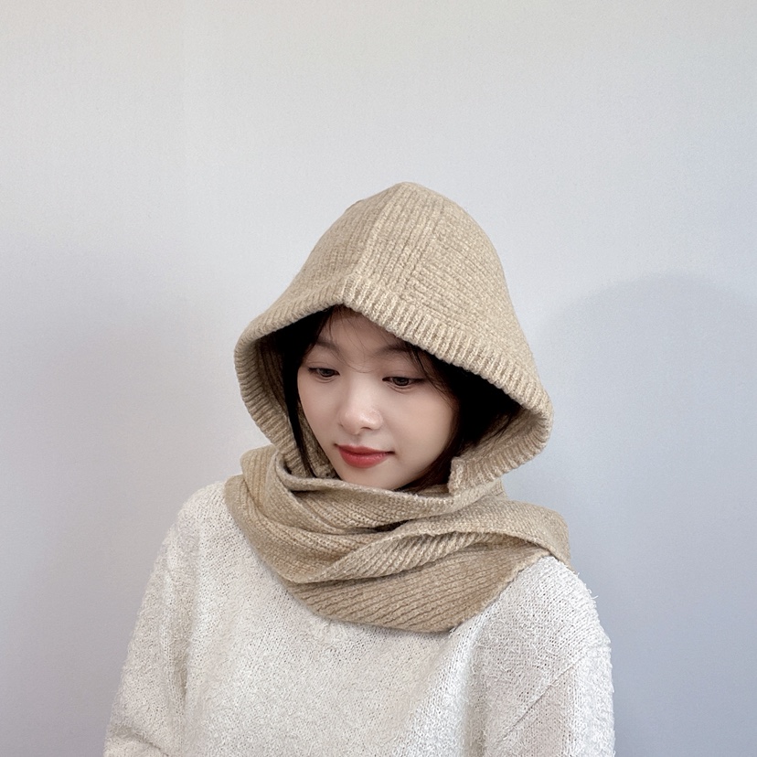 LOVELY HAT東大門直郵26秋冬針織連帽圍巾 秋冬保暖帽子圍巾連LOVELY HAT帽子
