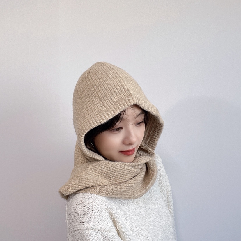LOVELY HAT東大門直郵26秋冬針織連帽圍巾 秋冬保暖帽子圍巾連LOVELY HAT帽子