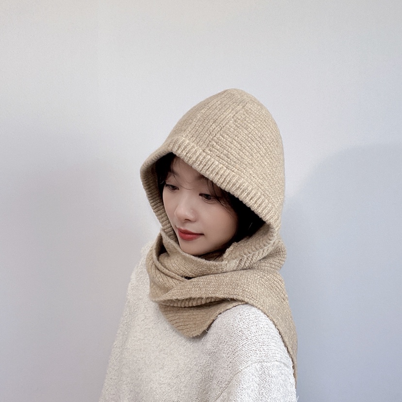 LOVELY HAT東大門直郵26秋冬針織連帽圍巾 秋冬保暖帽子圍巾連LOVELY HAT帽子