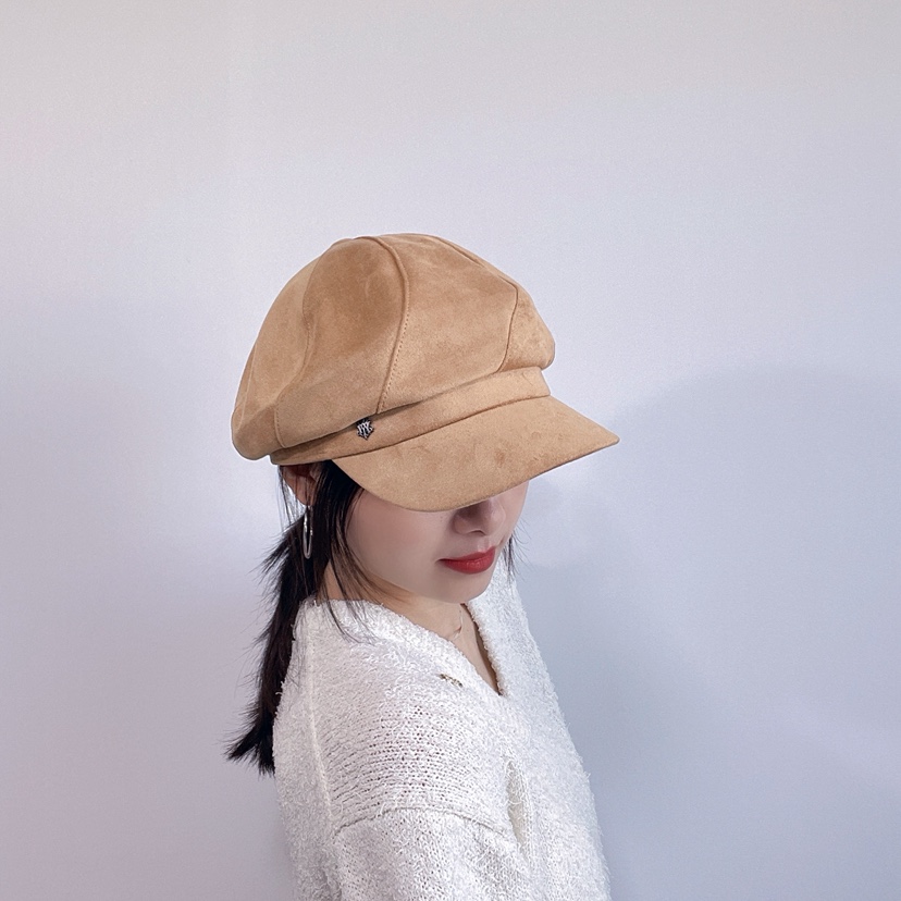 LOVELY HAT韓國直郵26秋冬復古仿麂皮鴨嘴帽帽子LOVELY HAT帽子