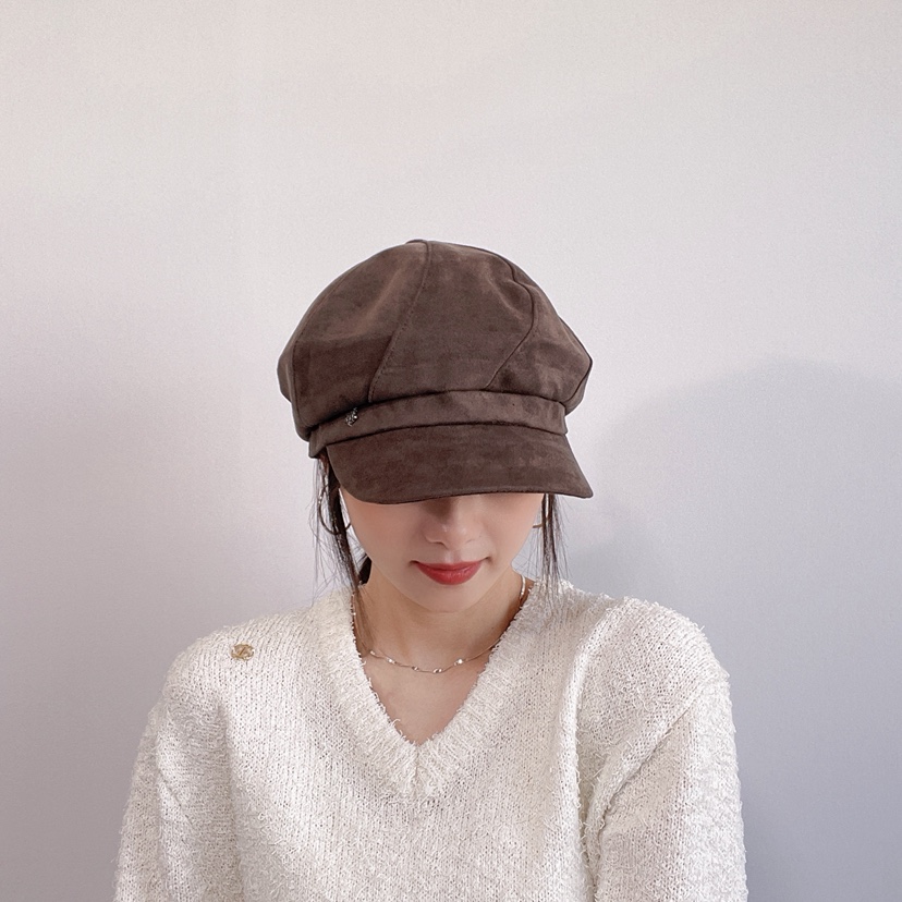 LOVELY HAT韓國直郵26秋冬復古仿麂皮鴨嘴帽帽子LOVELY HAT帽子圖色2