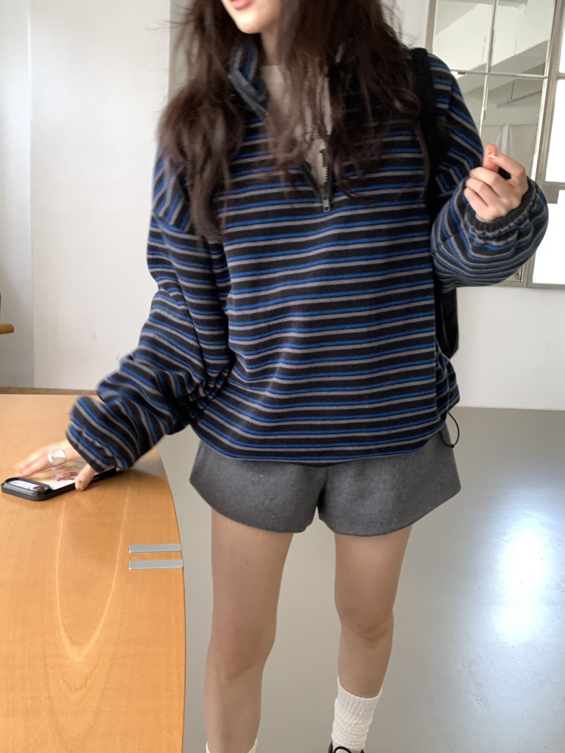 PEBBLE東大門代購26秋季高腰A字毛呢泡泡短褲高腰寬松PEBBLE短褲