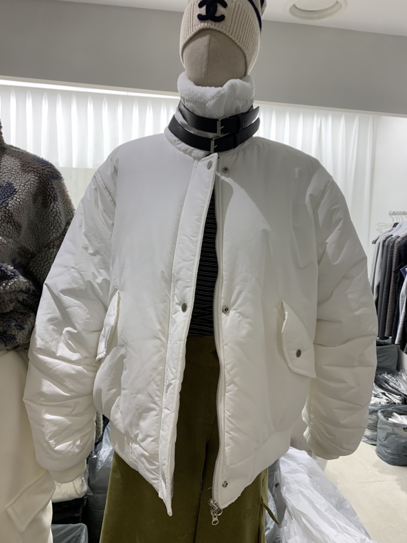 EYEL東大門代購26秋冬立領寬松短款棉服加厚立領系帶按扣寬松EYEL短款棉服圖色1