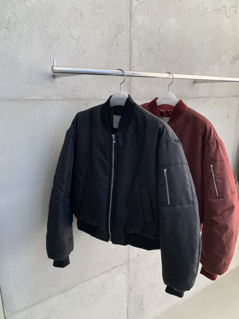 BETONE東大門實拍26秋季短款航空風棉服短款棉服口袋羅紋BETONE短款棉服