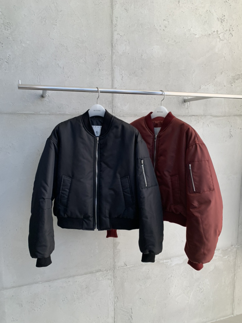 BETONE東大門實拍26秋季短款航空風棉服短款棉服口袋羅紋BETONE短款棉服