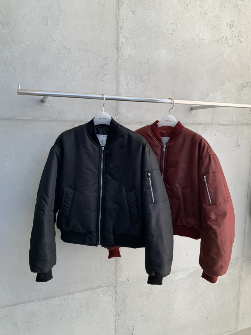 BETONE東大門實拍26秋季短款航空風棉服短款棉服口袋羅紋BETONE短款棉服