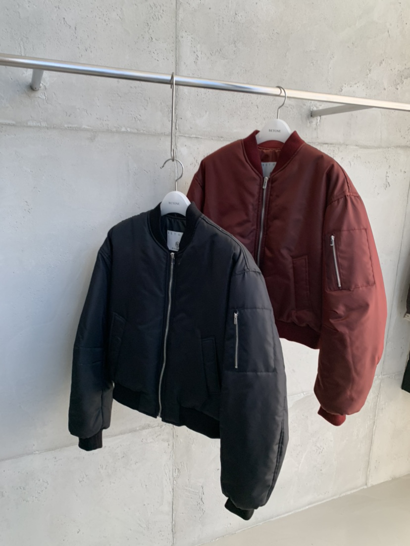 BETONE東大門實拍26秋季短款航空風棉服短款棉服口袋羅紋BETONE短款棉服