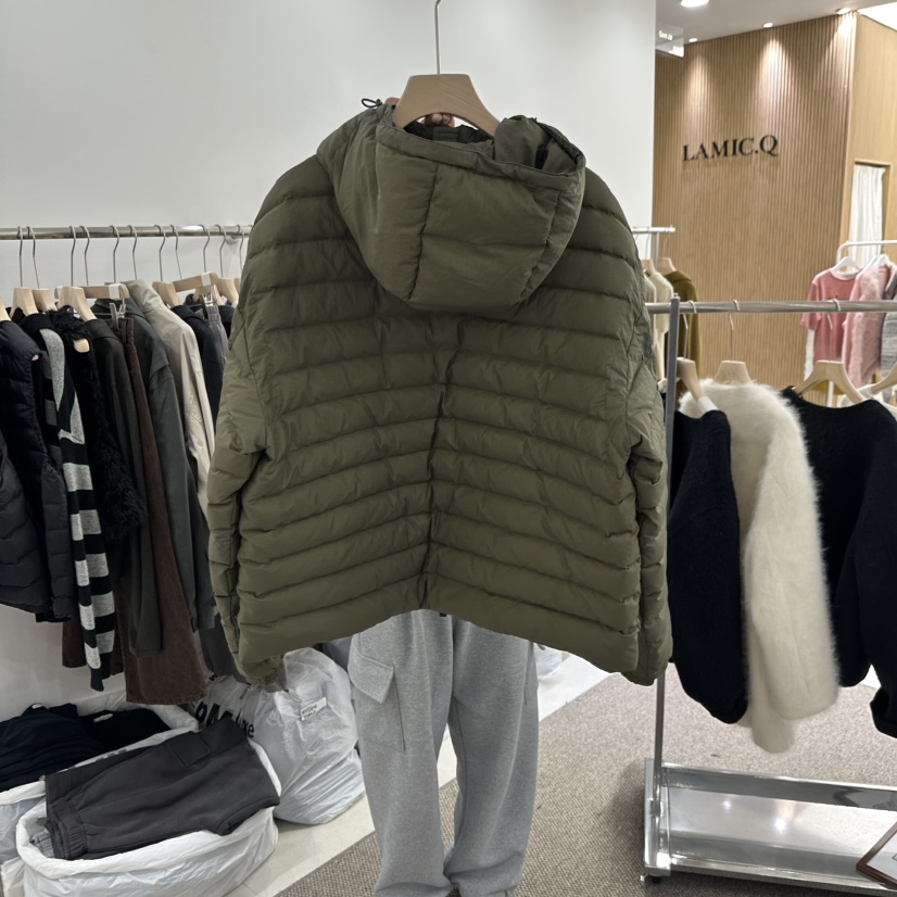 GAM JA韓國代購26秋冬短款連帽羽絨外套短款羽絨服拉鏈開合羽GAM JA短款羽絨服