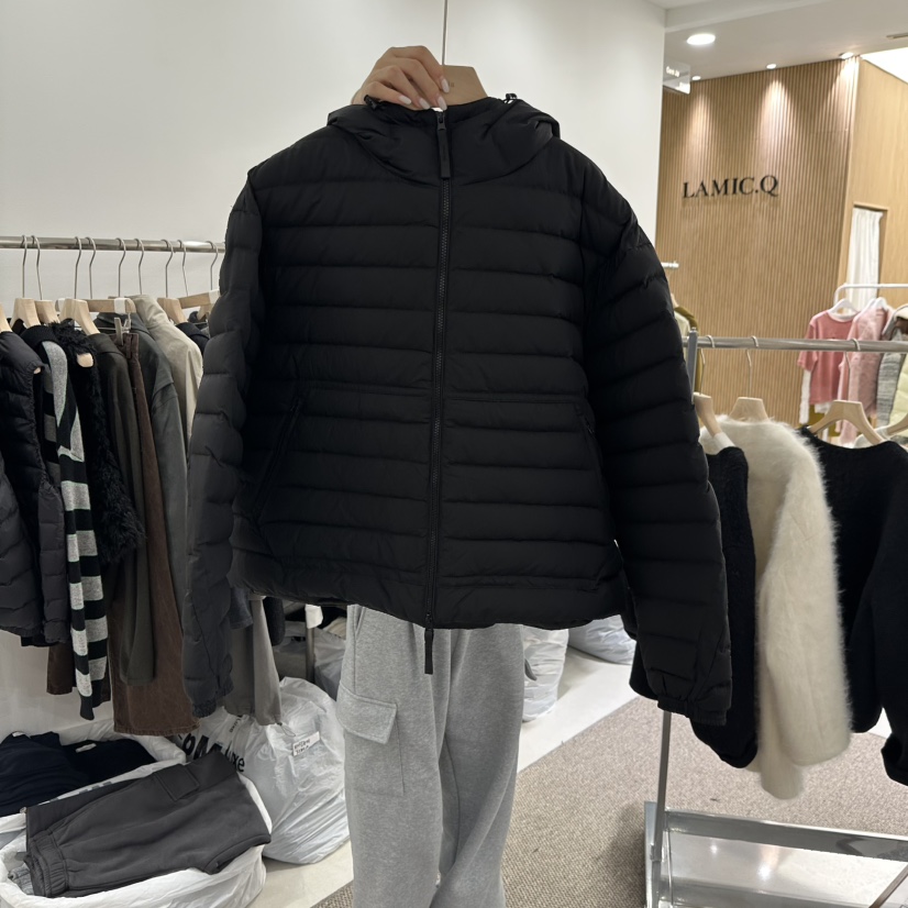 GAM JA韓國代購26秋冬短款連帽羽絨外套短款羽絨服拉鏈開合羽GAM JA短款羽絨服圖色2