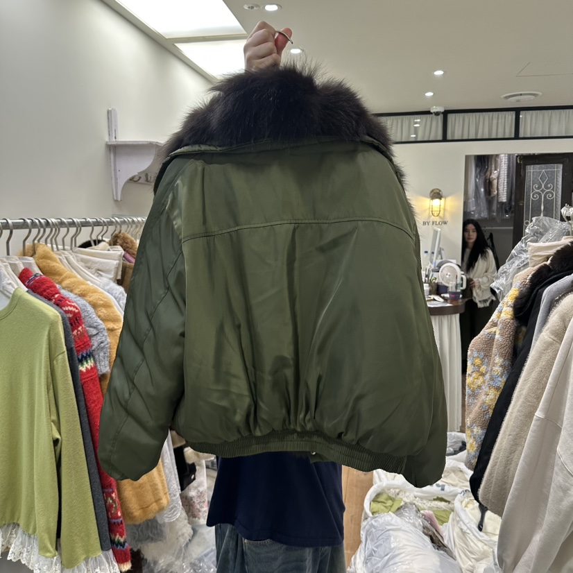 BY FLOW東大門實拍26秋冬短款毛領棉服 輕奢保暖短款棉服短款BY FLOW短款棉服